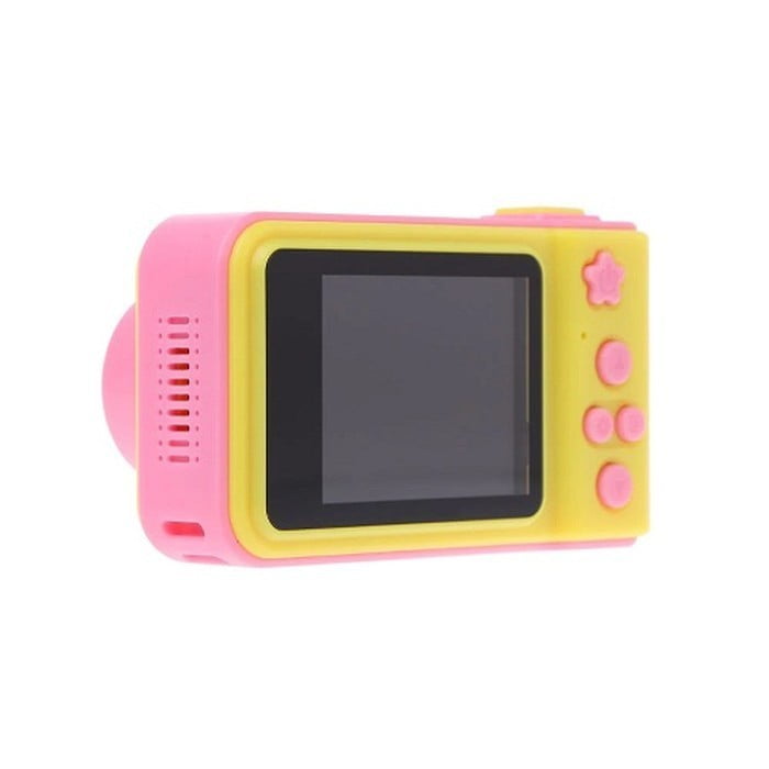 images Camera foto pentru copii galben cu roz + card de memorie 8 GB