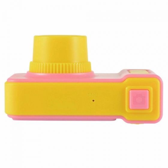images Camera foto pentru copii galben cu roz + card de memorie 8 GB