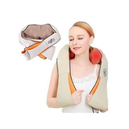 images Aparat pentru masaj cu infrarosu si vibratii Neck Kneading, bej