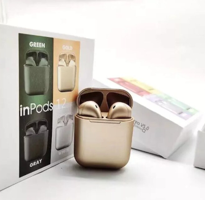 images Casti Wireless New Airpods i12 Rezistente la apa Gold