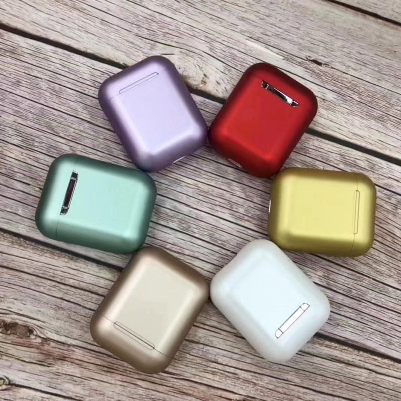 images Casti Wireless New Airpods i12 Rezistente la apa Yellow