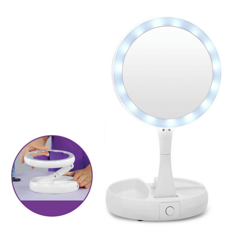 images Oglinda rotunda cu Iluminare LED pentru machiaj