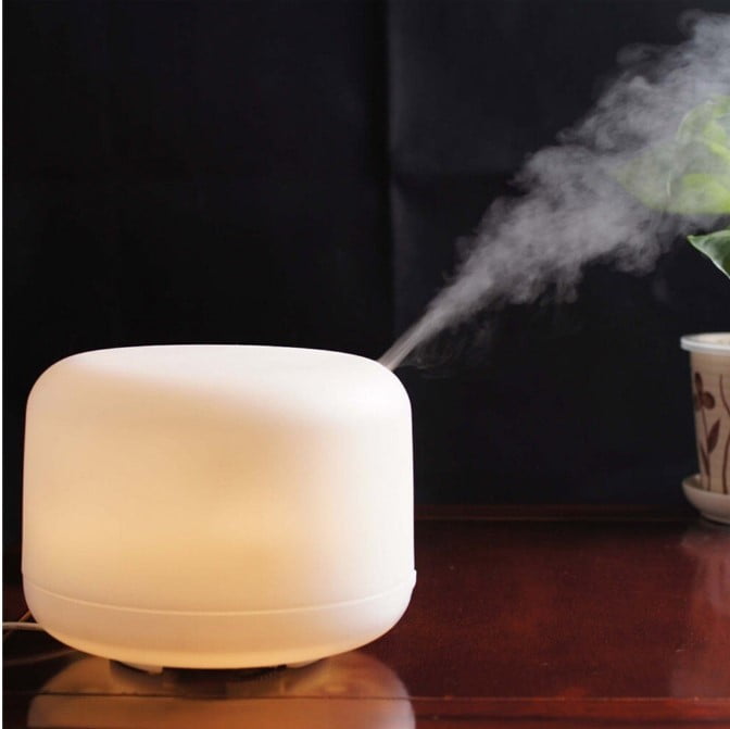 images Umidificator 500ml, culoare alb, aromaterapie, telecomanda si lumini LED
