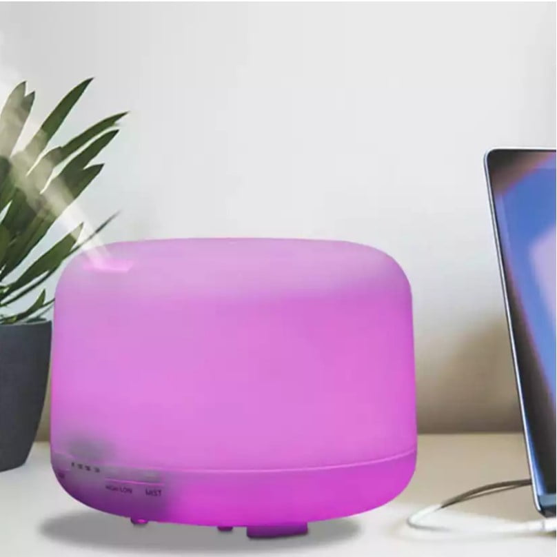 images Umidificator 500ml, culoare alb, aromaterapie, telecomanda si lumini LED