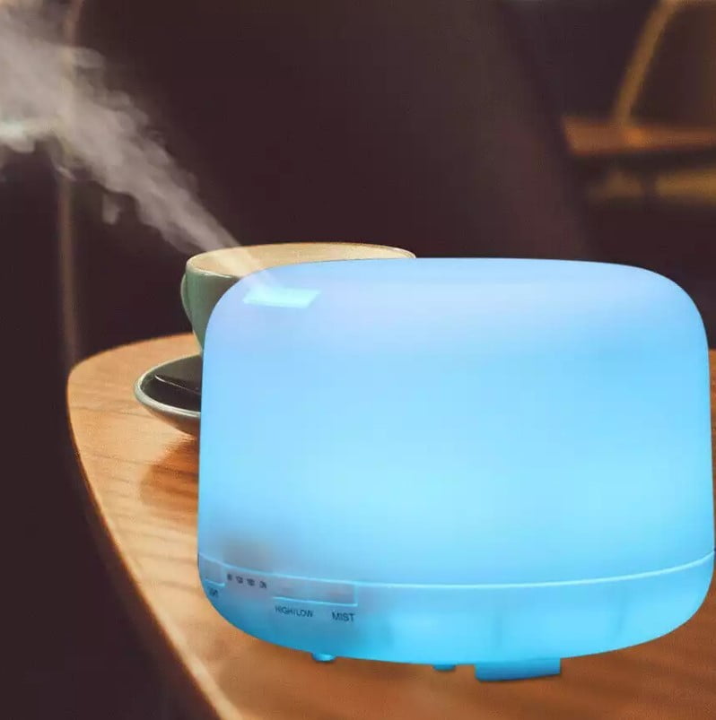 images Umidificator 500ml, culoare alb, aromaterapie, telecomanda si lumini LED